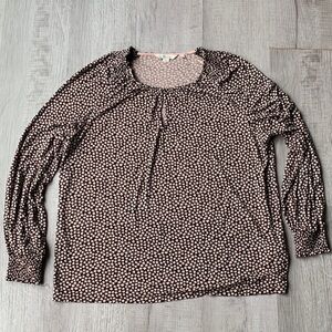 Boden Black and White Patterned Blouse